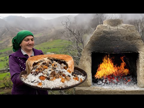 We Made a Homemade Clay Oven and Cooked the Famous Shah Pilaf In It! Life in the Mountain Village