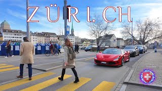 SWITZERLAND ZURICH / Main Station - LOVE LOCK BRIDGE Mühlesteg / 4K Walking Tour