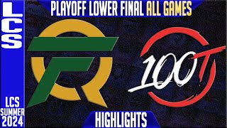 FLY vs 100 Highlights ALL GAMES | LCS Playoffs 2024 Lower Final | FlyQuest vs 100 thieves