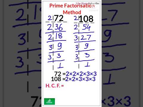 LCM of 72 and 108 | prime factorisation #shorts #mathshorts #youtubeshorts #easymathtricks