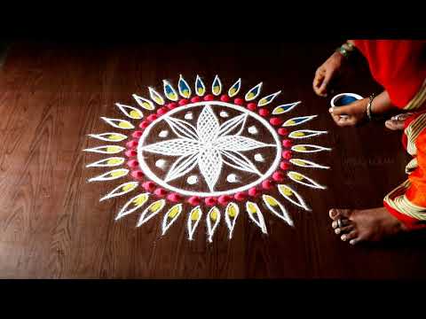 Diwali special rangoli design | deepavali kolam | diwali color mugguluu | deepavali kolam