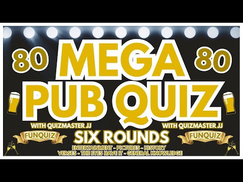 Pub Quiz No80 - 6 Different Rounds - 40 Questions & Answers - 67 Points to Win. trivia/quiz Fun Quiz