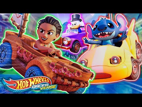 Disney Moana vs. Stitch RacerVerse Cars in the Hot Wheels RacerVerse