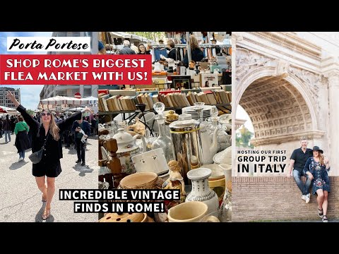 FLEA MARKET SHOPPING IN ITALY! Shop Massive Porta Portese Vintage Market + Thrift In Rome! Part 1