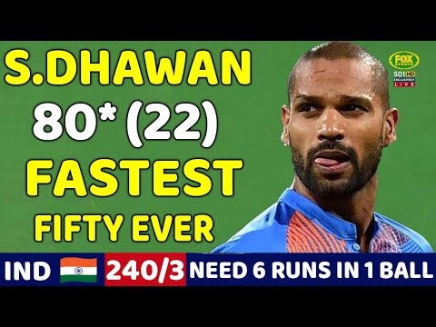 SHIKHAR DHWAN BATTING 80 RUNS | IND VS NZ T20 MATCH | SHOCKING BATTING EVER🔥😱