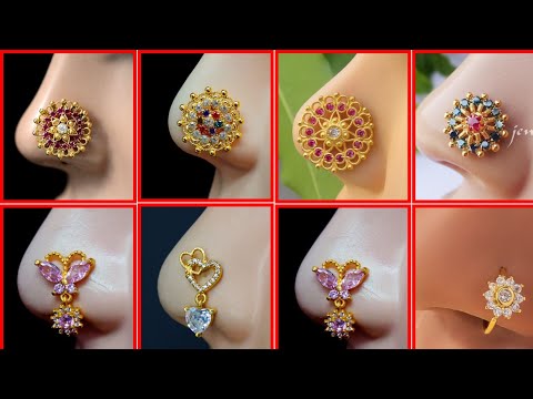 South India Flower Nose Ring / Press On Gold Nose Pin / Fake Nose Cuff / Ear Cuff/ Nose Stud (2024)