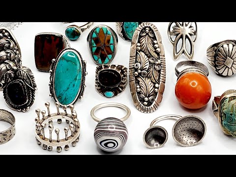 30 YEARS OF THRIFT STORES! A FEW OF MY FAVORITE SILVER RINGS & VINTAGE TURQUOISE #old #silver #rings