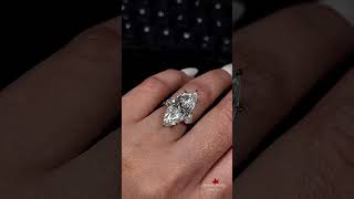 11.88 TCW  3stone celebrity style heart&large marquise cut engagement ring big cocktail wedding ring