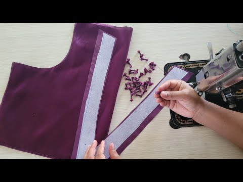 Organza blouse design | Cutting and stitching back neck design