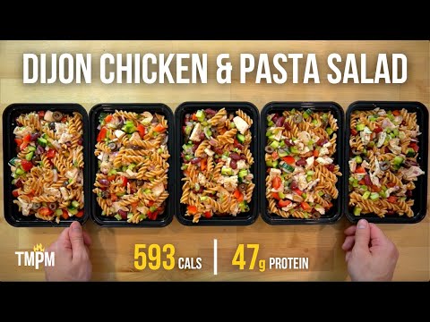 This High Protein Meal Prep Doesn't Need to be Reheated | Dijon Chicken & Pasta Salad