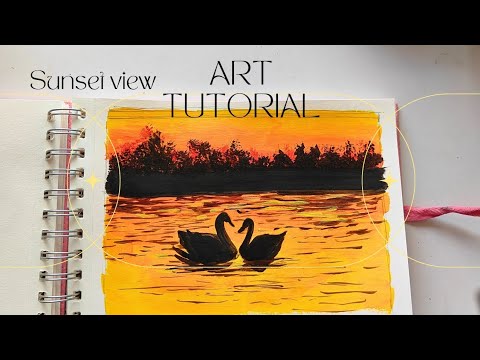 sunset view | art tutorial | sit back relax tutorial 🌻✨