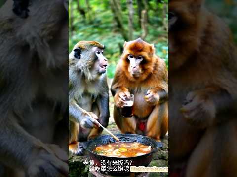 猴子吃火锅|猴子吃饭趣事|猴子搞笑瞬间 monkeys eat hot pot#shortvideo #funny#funnypet #monkey #funnymonkey#funnyanimal