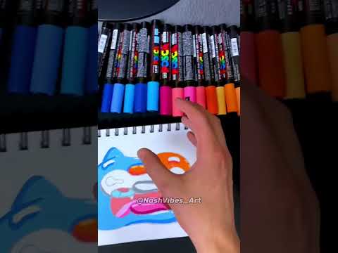 Drawing The amazing World of Gumball With Posca Markers! Satisfying Art! (#shorts)