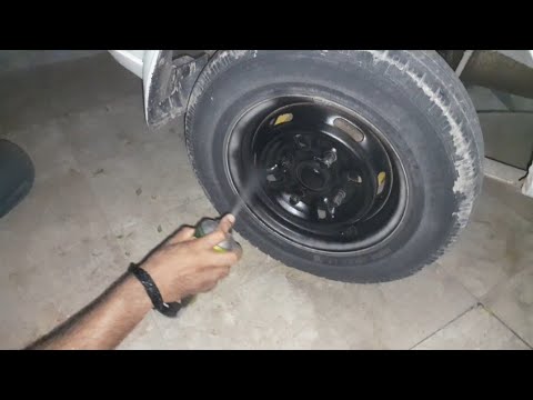 TYRE RING INSTALL KRNY SY BLACK RIM KO BLACK SPRAY KRNA BHT LAZMI HN