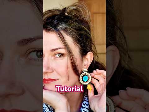 Modern Hoop Earrings Tutorial #beadedjewelry #handmadeearrings #diyjewelry #jewelrymakingprocess