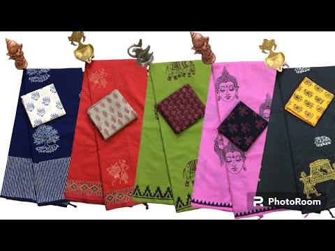 South Cotton Sarees || Applique work sarees || Printed Saree