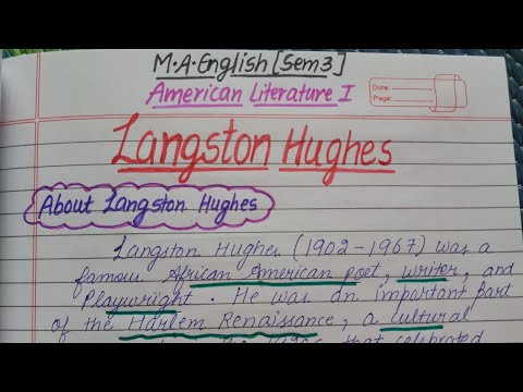 Langston Hughes's Prescribed Poems : Summary & Analysis | American Literature 1 | M.A.English Sem 3