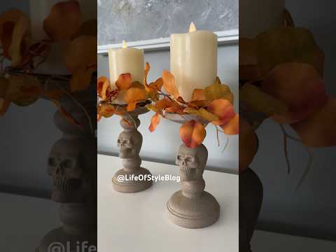 🎃 Dollar Tree HALLOWEEN DIY 🎃 Faux Stone Candle Holders #dollartreediy #shortsvideo #shorts #diy