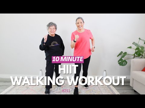 10 Minute HIIT Walking Workout | After Eating Walk for Seniors