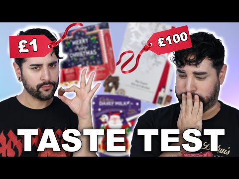 $1 vs $100 ADVENT CALENDAR! | TASTE TEST 💜🖤 The Welsh Twins