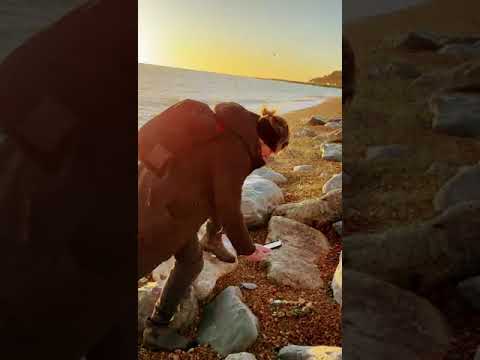 The making of magic and rune finding #runesreading #runes #sunset #sea #wavesounds #beach #nature