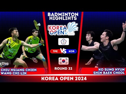 Chiu/Wang (TPE) vs Ko/Shin (KOR) | Korea Open 2024 Badminton