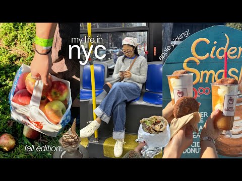 nyc vlog | fall, apple picking, cherishing friends, twins visiting, burritos, leaves changing