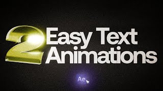 The EASIEST Text Animations (After Effects Tutorial)