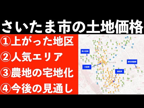 さいたま市の土地価格の動きと、今後の見通し