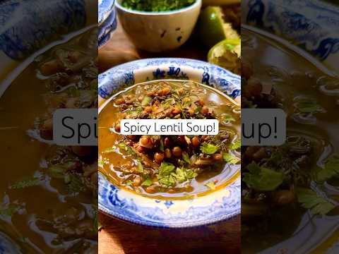 Make this SPICY lentil soup recipe! #souprecipe #soupseason