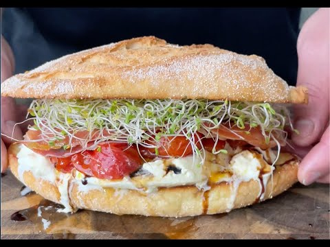 Prosciutto & Burrata Sandwich with roasted tomatoes | Recipe