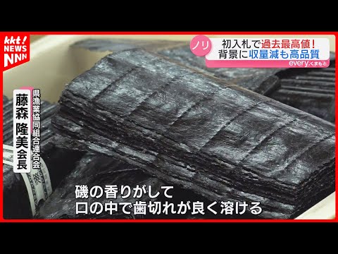 「熊本産はすごくいい」養殖ノリの初入札 高品質だが収穫量が少なく過去最高値