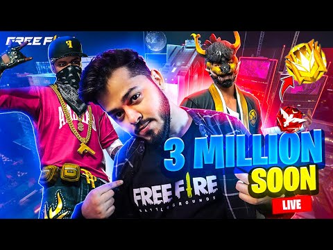 🔴ROAD TO 3 MILLION SUBS  FULL JOSH🤩AND FULL ENJOYMENT🎯🥳+TO TOP 1#freefirelive #rai⭐#gyangaming#short