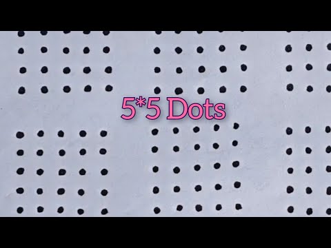 Easy 5*5 dots rangoli design || chukkalamuggulu rangoli design || simple rangoli ||#viral #rangoli