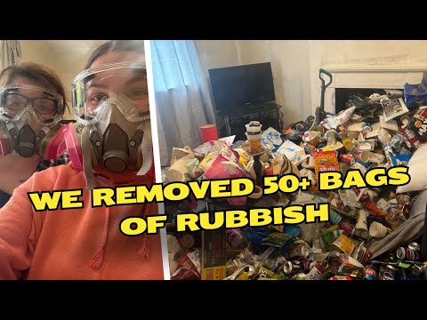 Extreme cleaning of depression house, rubbish hoard removal, part 1 of 2, living room and bathroom