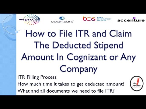 How To File ITR Online AY2024-25  & Claim The Deducted Tax From  Stipend In Cognizant Or Any Company