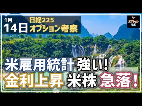 【日経225オプション考察】1/14 米雇用統計が予想以上に強い結果に！ 金利上昇で米株安、今後どうなる？