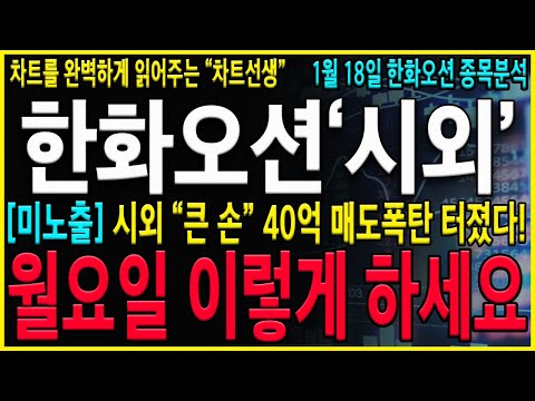 [한화오션 주가 전망]"긴급" 와...시외 "큰 손" 매도폭탄 터졌다! 월요일 반드시 이렇게 대응준비하셔야 합니다! 지금 딱 한번만 대응하세요!!#hd현대마린솔루션 #한화오션