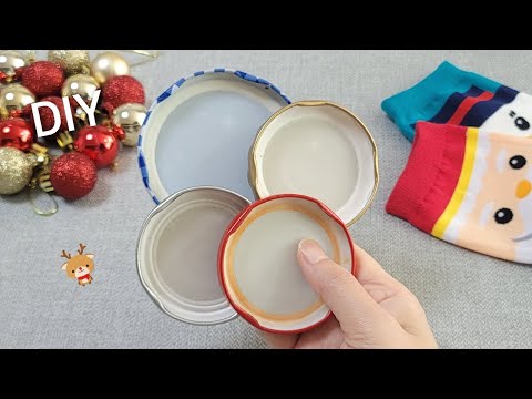 SUPERB ! Christmas decoration idea with Jar lids - Amazing recycling crafts - DIY hacks