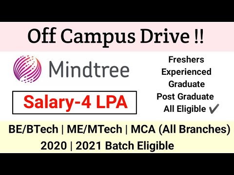 Mindtree Off Campus Drive 2021 | Salary-4 LPA | Off Campus Drive for Freshers 2021 | #mindtree