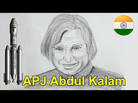 How to make Pencil Sketch of Dr APJ Abdul Kalam | Timelapse | Missile Man of India