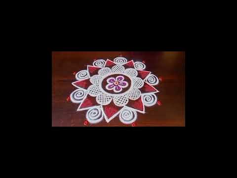 Easy and beautiful flower kolam by laks Rangoli designs #shorts