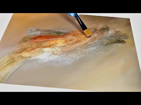 How To BLEND Acrylic Paint with METALLICS & Texture / Diy Textured Abstract Art on Canvas (379)