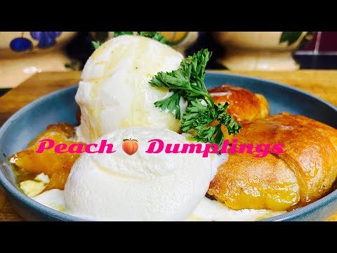 PEACH 🍑 DUMPLINGS @cookingwithjudycaldwell6376 #peachrecipe #peaches