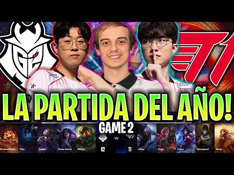 FAKER Y T1 EN LA MEJOR PARTIDA DEL AÑO!😱 | G2 vs T1 Game 2 SWISS STAGE WORLDS 2024 LVP ESPAÑOL