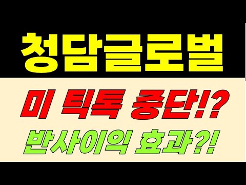 [청담글로벌 주가전망] 미 틱톡 중단!? 반사이익 효과?!