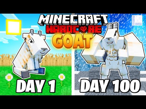 I Survived 100 Days as a GOAT in HARDCORE Minecraft!