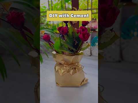 Easy Cement Vase #song #shortsfeed #diy #makeover #shortsindia #diyvase #easydiy #artandcraft #craft