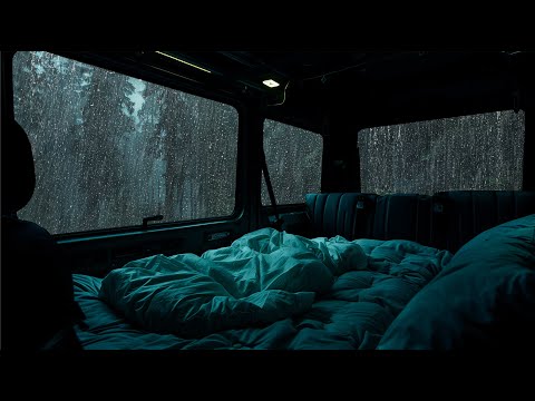 10 Hours⚡️Rain on Camping Van | Sleep Instantly in a Forest, Deeply Relax & Say Goodbye to Insomnia