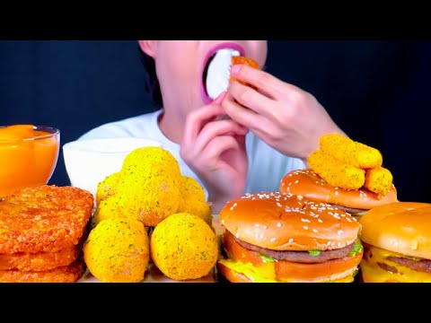 ASMR, Mukbang Crispy Cheese Balls, Burger Eating Vlog. 바삭바삭한 치즈볼, 버거먹기 @Bonggil